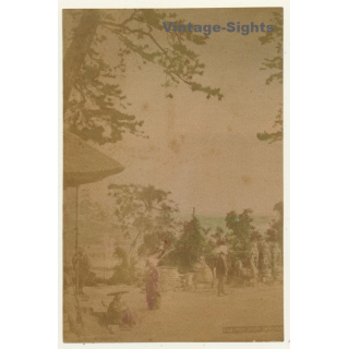 Japan: 426 Fuji From Suzukawa / Meiji Era (Vintage Hand Tinted Photo ~1890s)