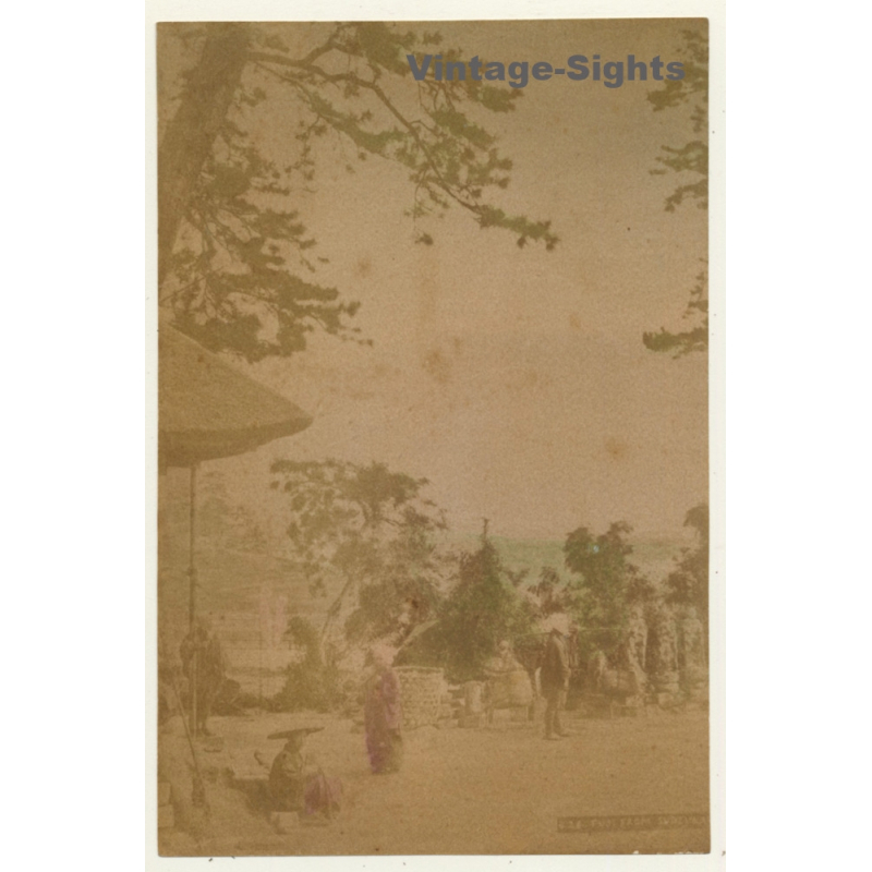 Japan: 426 Fuji From Suzukawa / Meiji Era (Vintage Hand Tinted Photo ~1890s)