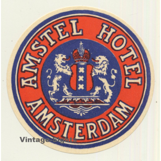 Amsterdam / Netherlands: Amstel Hotel (Vintage Luggage Label)