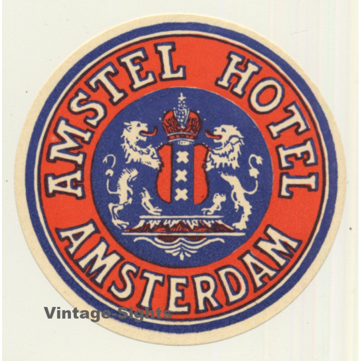 Amsterdam / Netherlands: Amstel Hotel (Vintage Luggage Label)