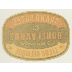 Liége / Belgium: Grand Hotel Des Boulevards (Vintage Luggage Label)