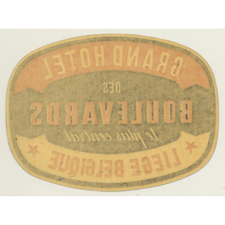 Liége / Belgium: Grand Hotel Des Boulevards (Vintage Luggage Label)