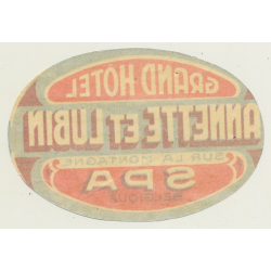 Spa / Belgium: Grand Hotel Annette Et Lubin (Vintage Luggage Label)