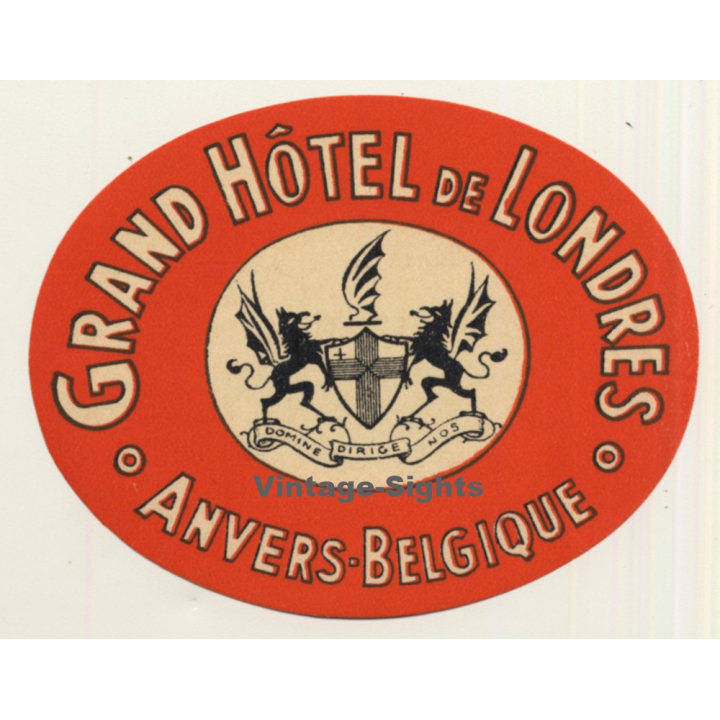 Antwerp - Anvers / Belgium: Grand Hotel De Londres (Vintage Luggage Label)