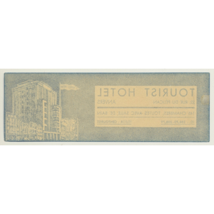 Antwerp - Anvers / Belgium: Tourist Hotel (Vintage Luggage Label)