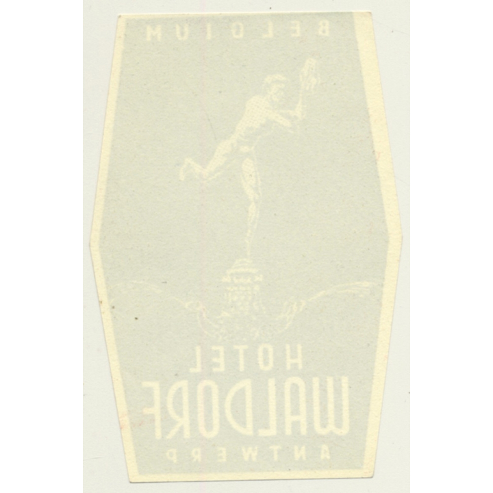 Antwerp - Anvers / Belgium: Hotel Waldorf (Vintage Luggage Label)