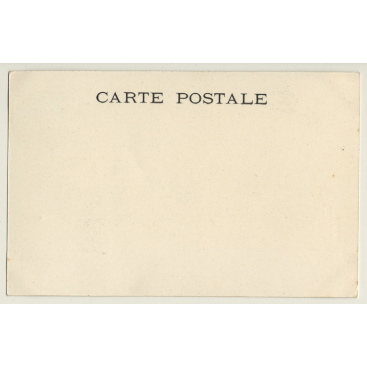 French Nudes Embraced On Floor / Hairy Armpits - Lesbian INT - Boudoir (Vintage PC ~1900s)