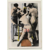 Master & 2 Nude Mistresses *11 / Biederer? - Hand Tinted - BDSM (Vintage Photo ~1930s)