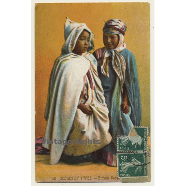 Algeria: Scènes Et Types: Enfant Kabyles / Ethno (Vintage PC 1908)