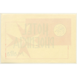 Malta: Hotel Phoenicia *L (Vintage Luggage Label ~1940s/1950s)