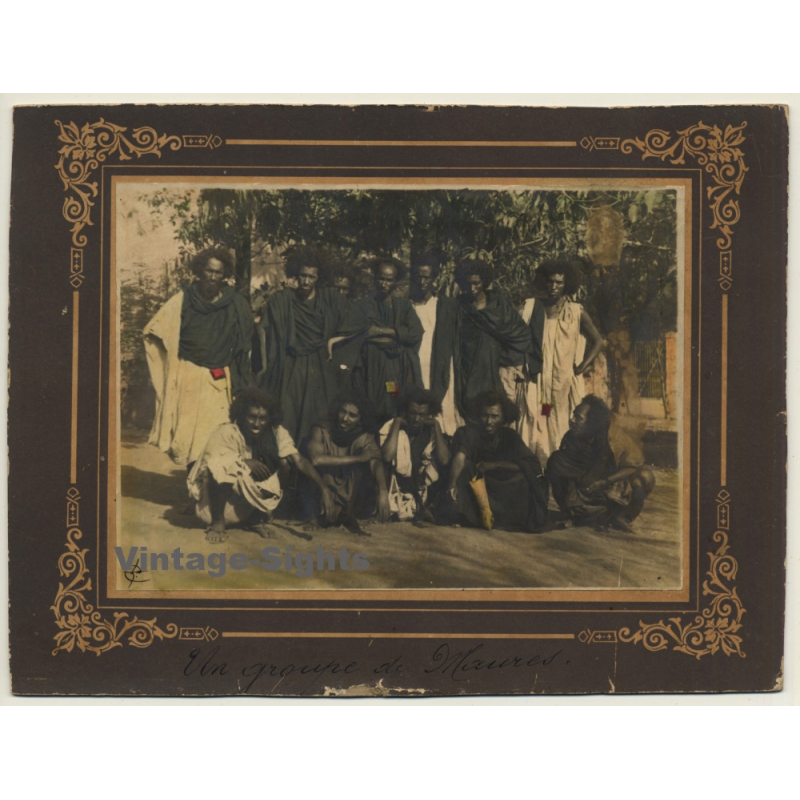 Magrheb: Un Groupe De Maures / Ethno (Vintage Hand Tinted Photo ~1920s)