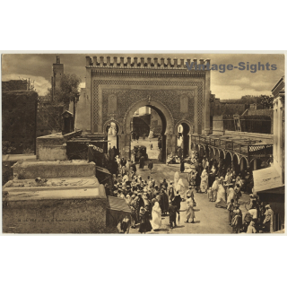 Fès - Fez / Morocco: Porte De Bou-Jeloud (Vintage Photogravure 18 x 28 CM)