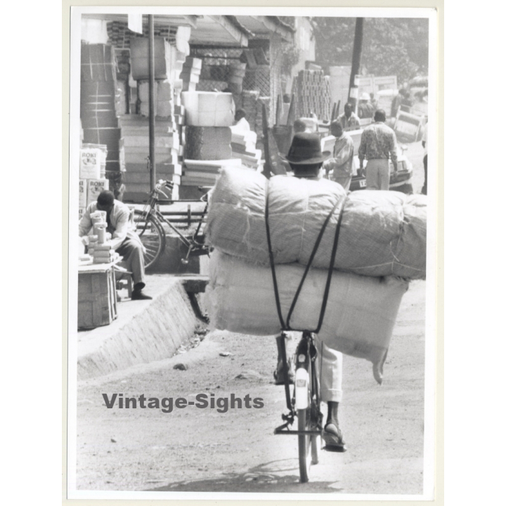 Tanzania: Street View - Loaded Bicycle / Ethno (Vintage Photo ~1980s)