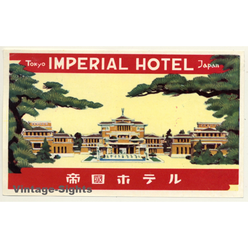 Tokyo / Japan: Imperial Hotel *2 (Vintage Luggage Label ~ 1930s)