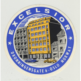 Hotel Excelsior - Oslo / Norway (Vintage Luggage Label)