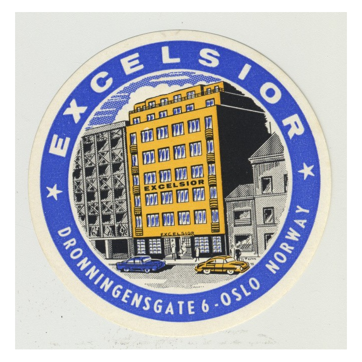 Hotel Excelsior - Oslo / Norway (Vintage Luggage Label)