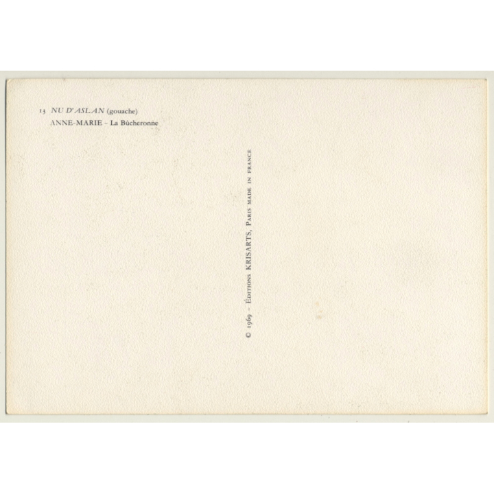 Aslan: Nude Pin-Up *13 Anne-Marie La Bûcheronne (Vintage Pin-Up PC ~1980s)