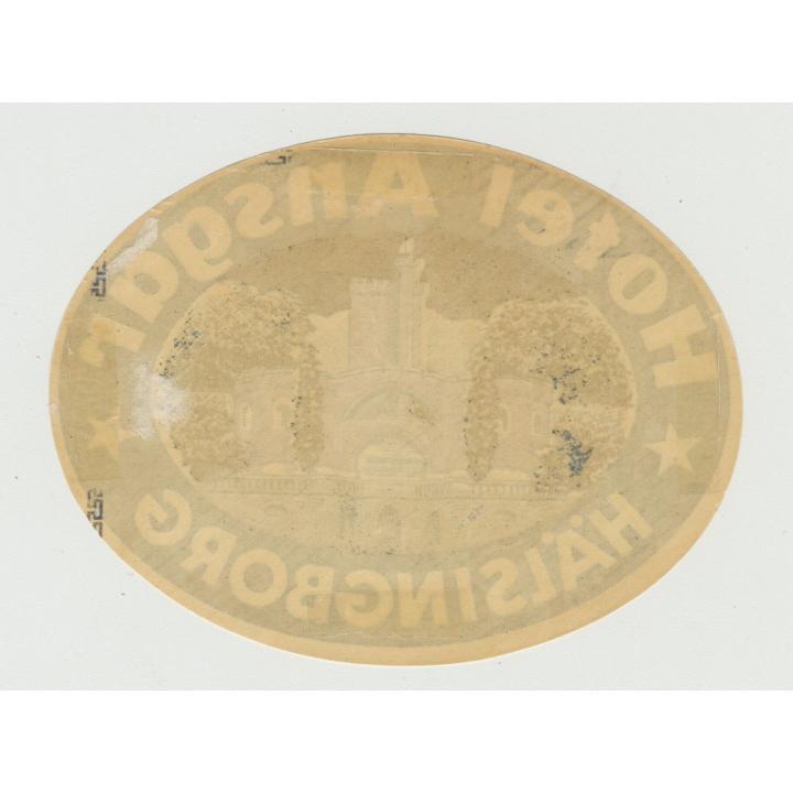 Hotel Ansgar - Helsingborg (Hälsingborg) / Sweden (Vintage Luggage Label)