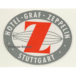 Stuttgart / Germany: Hotel Graf Zeppelin (Vintage Luggage Label ~ 40s/50s)