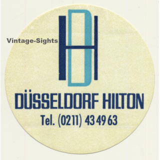 Düsseldorf / Germany: Hilton Hotel (Vintage Self Adhesive Luggage Label / Sticker)