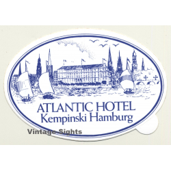 Hamburg / Germany: Atlantic Hotel Kempinski (Vintage Self Adhesive Luggage Label / Sticker)