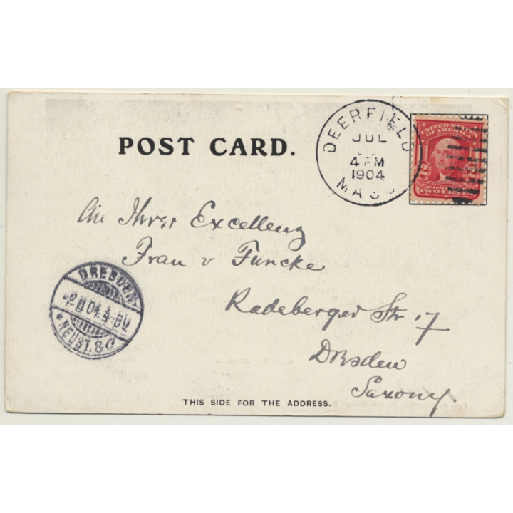 Old Deerfield / USA: Street Scene - Trees (Vintage PC 1904)