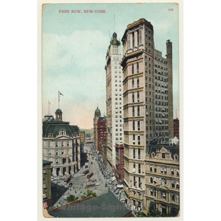 New York / USA: Park Row / Skyscraper (Vintage PC 1910)