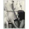 Dark Skinned Woman Caressing Her Girlfriend / Lesbian Int - Tights (Vintage Amateur Photo 24x18)