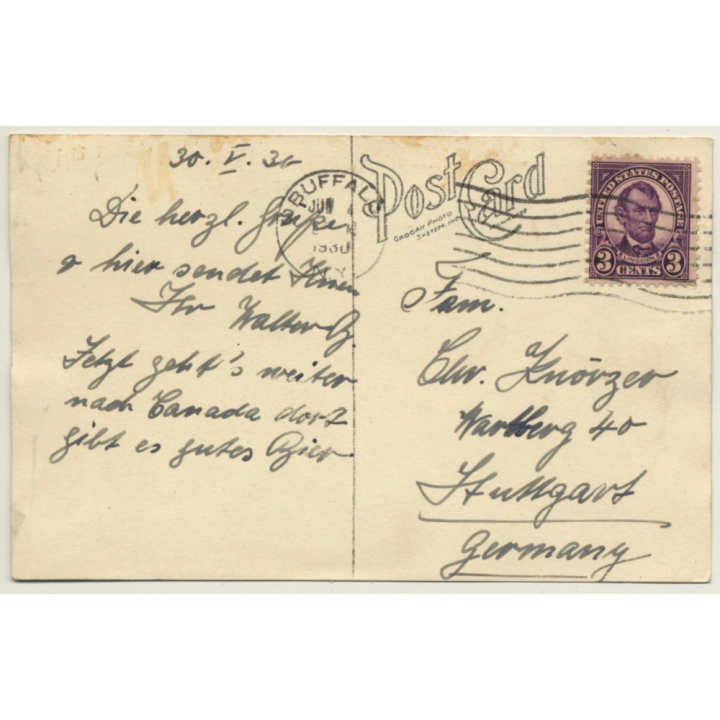 American Falls From Canada / Niagara Falls (Vintage RPPC 1930)