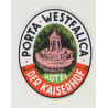 Hotel Der Kaiserhof - Porta Westfalica / Germany (Vintage Luggage Label)