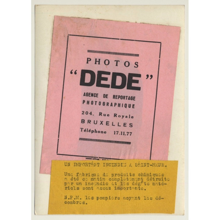 Saint-Maur / France: Fire At Chemical Factory - Firefighters (Vintage Press Photo 1930s/1940s)