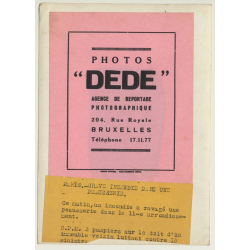 Paris 2. Arr.: Fire At Leather Goods Trade / Firefighters On Roof (Vintage Press Photo 1930s/1940s)