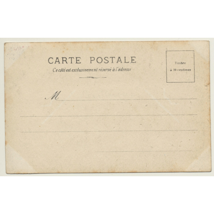 Blonde Semi Nude With Hand Mirror / Reutlinger - Belle Epoque (Vintage Hand Tinted RPPC ~1900s)