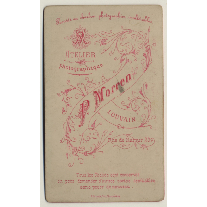 P. Morren / Louvain: Unidentified Bearded Man (Vintage Carte De Visite / CDV ~1890s)