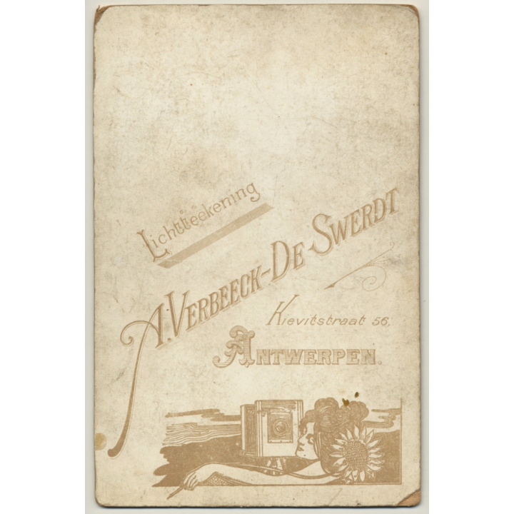 A. Verbeeck-DeSwerdt / Antwerp: Pretty Female Communicant / Religion (Vintage Cabinet Card ~1900s/1910s)