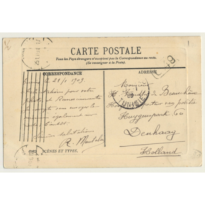 Maghreb: Une Ouled Nail / Coin Headdress - Costumes (Vintage PC Ethnic 1909)