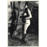 Chubby Nude In Corset With Collar & Leash *3 / Fetish - BDSM (Vintage Photo GDR ~ 1960s)