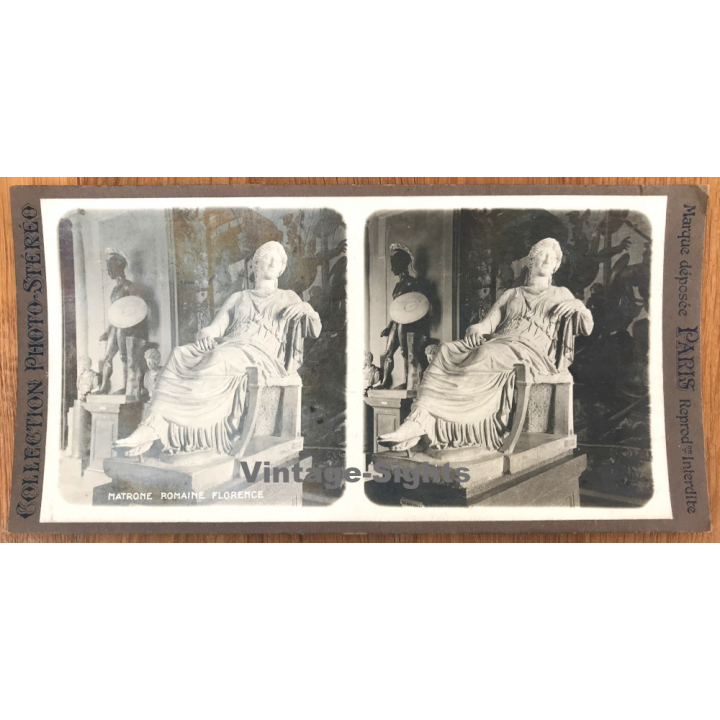 Florence: Matrone Romaine / Museum - Statue (Vintage Stereo Photo ~ 1900-1920)