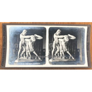 Hercule Et Le Centaure Florence / Museum - Statue (Vintage Stereo Photo ~ 1900-1920)