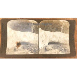 Norway: Ice Cavern In The Brigsdal Glacier (Vintage Stereo Photo 1905)