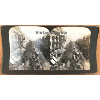 Paris / France: The Grand Boulevard (Vintage Stereo Photo 1900)