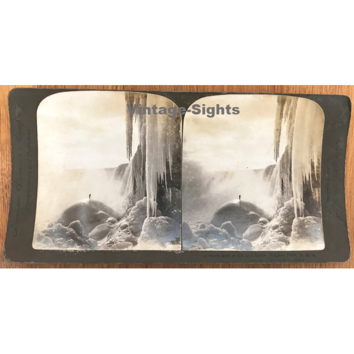 USA: A Fairy-Land Of Ice & Snow, Niagara Falls (Vintage Stereo Photo 1903)