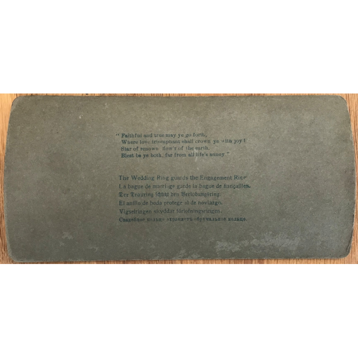 The Wedding Ring Guards The Engagement Ring (Vintage Stereo Photo 1900)