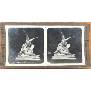 Musée De Luxembourg / Paris: L'Immoralité / Statue (Vintage Stereo Photo ~1900/1920)