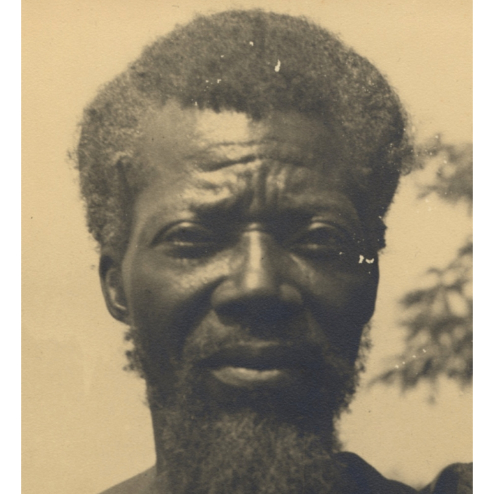 Congo: Portrait Of Indigenous Bearded Man / Chief? - Bangle (Vintage Photo ~1920s/1930s)