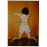 Rear View: Woman In Lingerie Leans Against Wall / High Boots (Vintage Photo GDR 1980s)