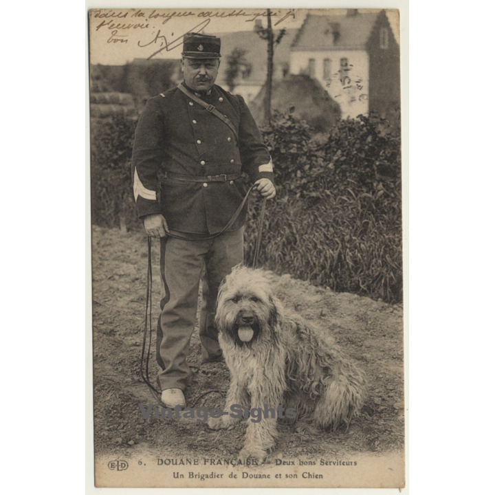 Douane Francaise / Un Brigadier De Douane Et Son Chien (Vintage PC 1911)