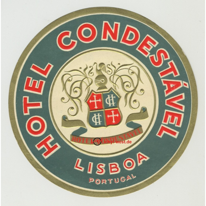 Hotel Condestável Lisboa / Portugal (Vintage Luggage Label)