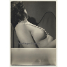 Close-Up Of Nude Woman In Butterfly Chair (Vintage RPPC ~ 1940s/1950s)