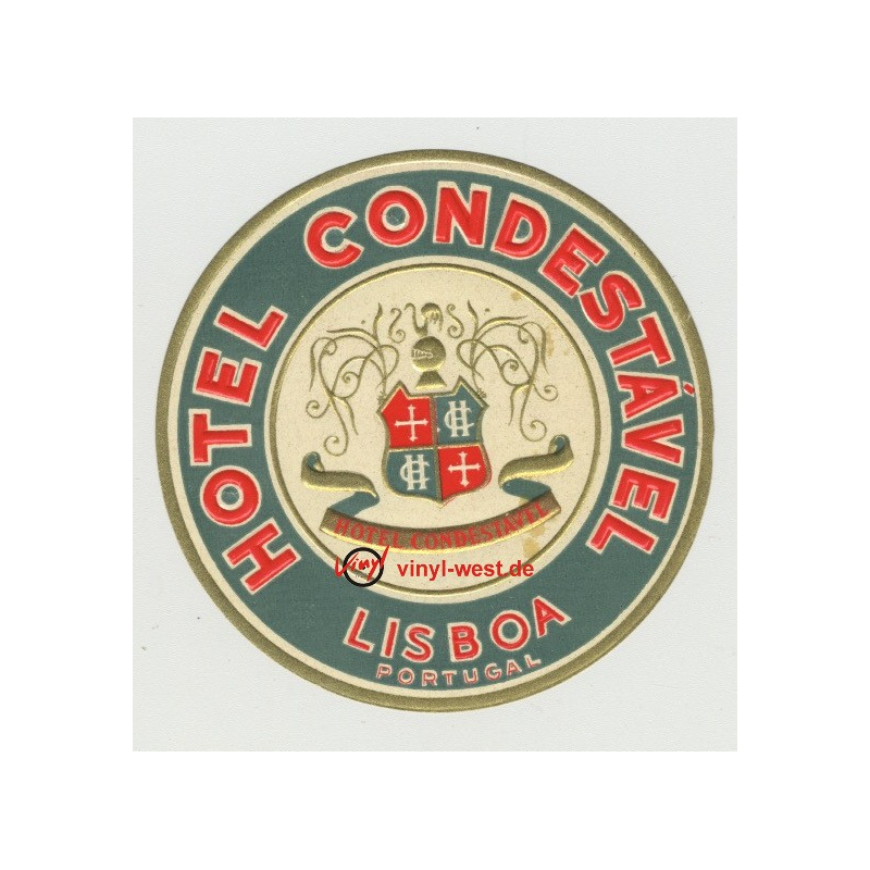 Hotel Condestável Lisboa / Portugal (Vintage Luggage Label)